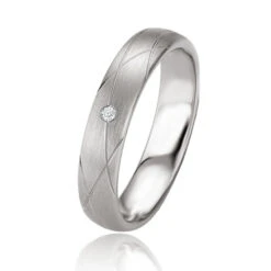 Alliance Argent Diamant Large De 4.5 Mm Adèle - 08073
