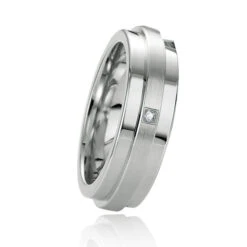 Alliance Argent Diamant Large De 6.5 Mm Saturne - 08047