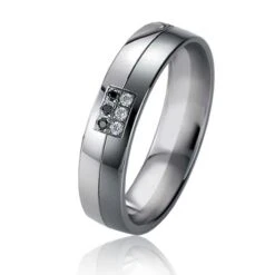 Alliance B. & White 4.9 Mm 4.9 Mm Or Et Ruthenium Diamant - Léana -06411