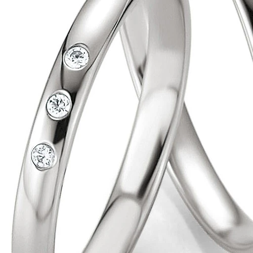 Alliance Basic Light Slim 2.5 Mm 2.5 Mm Or Blanc Diamant Clémentine-04315 – Image 2