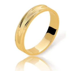 Alliance Chevron 4mm En Or Jaune 4 Mm - Myrona - CHEVRON4-J