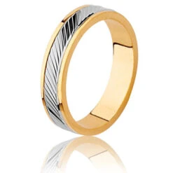 Alliance Chouette 6 Mm Or Et Platine Destinée - CHOUETTE6JPT