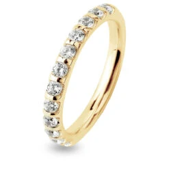 Alliance Diamants Serti Barrette 0.5 Ct En Or Jaune 2.25 Mm - - Valentina