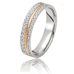 Alliance Or Blanc Et Or Rose Boavista - 4 Mm - Mélodie- BOAVISTA4GR