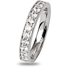 Alliance Platine Demi-tour Rail Grain Fifty 0.65ct En Platine 950 - Amélia