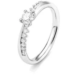 Bague De Fiançailles Accompagnée Romane 0.30 Ct - RD047