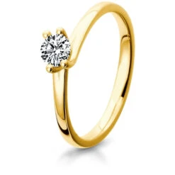 Bague Diamant Solitaire Or Jaune En Or Jaune Diamant De 0.10 Ct - Charlotte