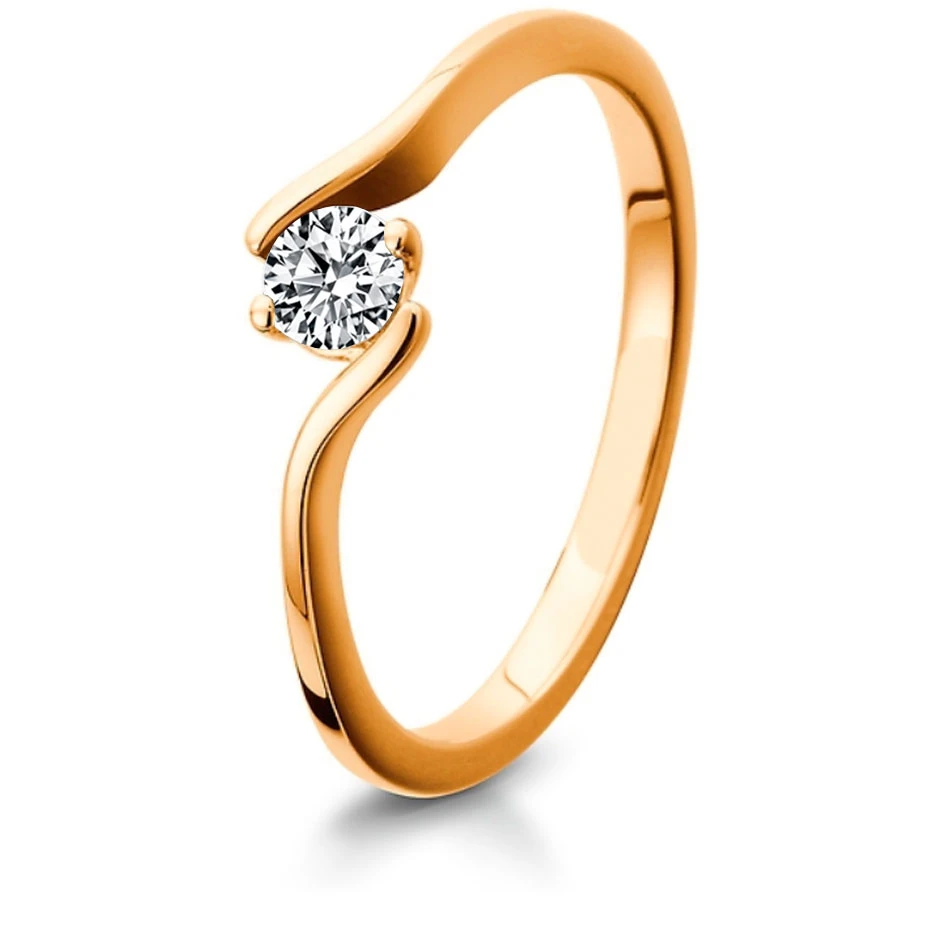 Bague Fiancaille Or Rose En Or Rose Diamant De 0.10 Ct - Mathilda – Image 2