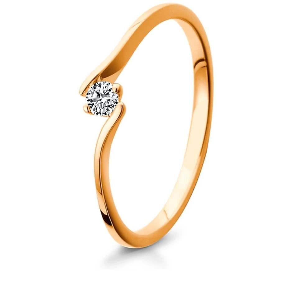 Bague Fiancaille Or Rose En Or Rose Diamant De 0.10 Ct - Mathilda – Image 3