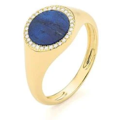 Bague Pierre Fine Lapis Lazuli En Or Jaune Yuka