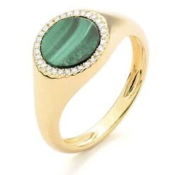 Bague Pierre Fine Malachite En Or Jaune Kenza