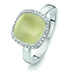Bague Préhnite Et Diamants - One More Amiata 0.16 Ct - Amiata 053329QA