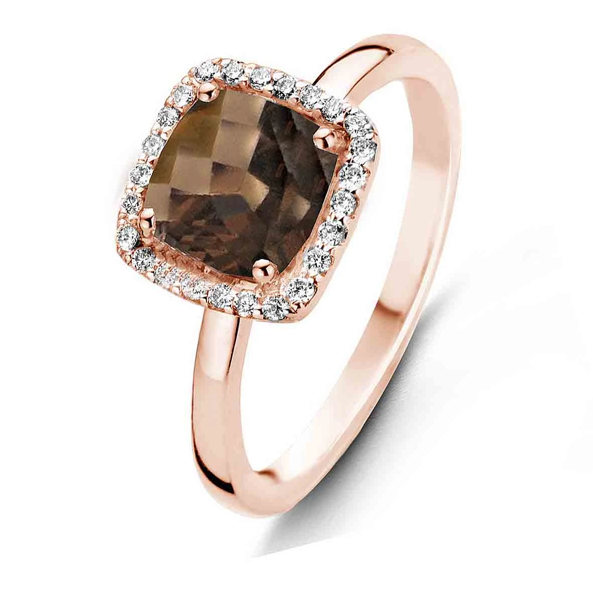 Bague Quartz Fumé Et Diamants One More - Etna 0.1 Ct - Etna 050611VA