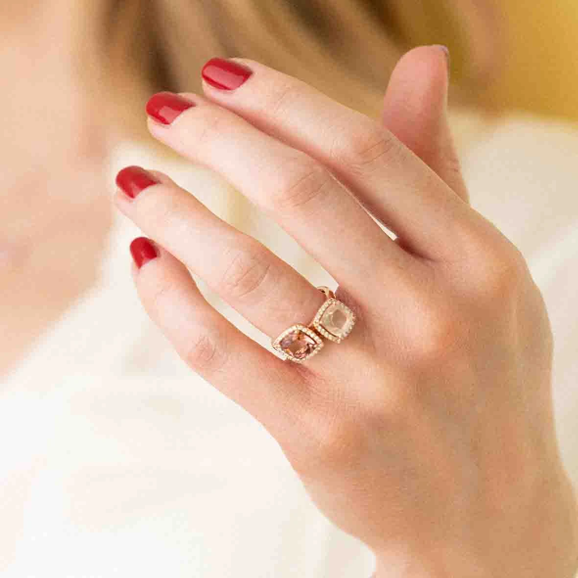 Bague Quartz Fumé Et Diamants One More - Etna 0.1 Ct - Etna 050611VA – Image 4