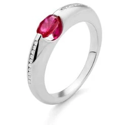 Bague Rubis Et Diamants Diamant Or 18 Ct - 750/1000 - Isis - RD613