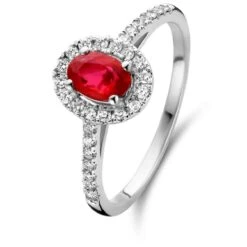 Bague Rubis Et Diamants Diamant Or 18 Ct - 750/1000 - Marisa - 91HD51RA