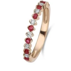 Bague Rubis Et Diamants Diamant Or 18 Ct - 750/1000 - Nayla - 91FI20RA