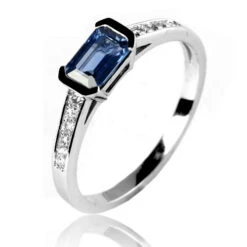 Bague Saphir En Or Blanc Diamant Adonia -12592 SA