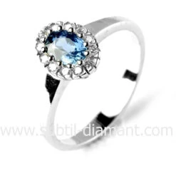 Bague Saphir En Or Blanc Diamant Éléannor -11696 SA