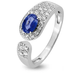 Bague Saphir En Or Blanc Diamant Moorea -7008GSCB2