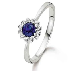 Bague Saphir Et Diamant En Or Blanc Diamant Agatha -056328SA