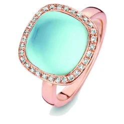 Bague Topaze Swiss Blue Sur Nacre - Amiata - One More 0.28 Ct - Amiata 053634T2