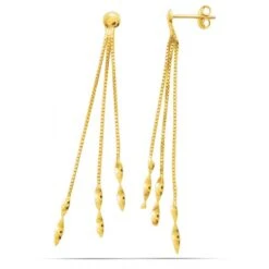 Boucle D'oreille Femme Pendante Or Jaune 1.4 G Tufouma - 11825