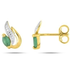 Boucles D'oreille émeraude Or Jaune Merveille-2.7111.E3