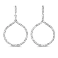 Boucles D'oreilles Argent Pavage Zirconium - Naiomy Silver - Femme - Dorothée - N3T54