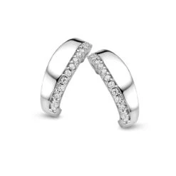 Boucles D'oreilles Argent Serties De Zirconium - Naiomy Silver - Femme - Dakota - B9G03