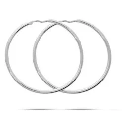 Boucles D'oreilles Créoles Système Vector 50 Mm - Fil 1.5 Mm - Claudia - 9007.50G