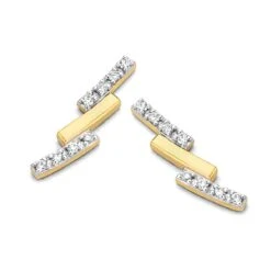Boucles D'oreilles Diamants 0.07 Ct Et Or 18 Ct - 750/1000 Emma - 064468A