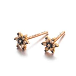 Boucles D'Oreilles Diamants Brun 0.09 Ct - Lecarré - Hansa - GB128OR-BR