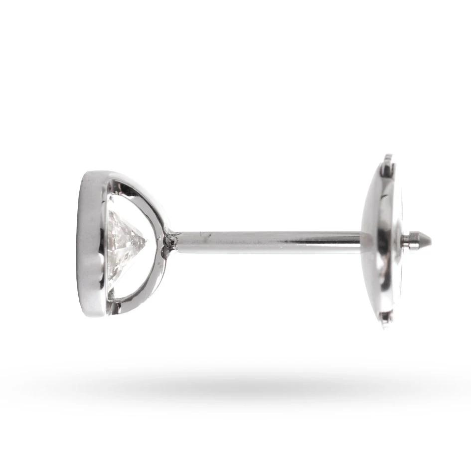 Boucles D'oreilles Diamants Sertie Clos Système Alpa 0.3 Ct Et Or 18 Ct - 750/1000 Korail - E2740FMPWA602 – Image 2