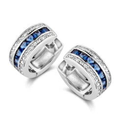 Boucles D'oreilles En Argent Serties De Zirconium+ Saphir Synthétique Naiomy Silver Silver - Femme - Alixe - N1B53