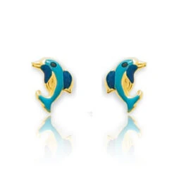Boucles D'oreilles Or Dauphin Or Jaune Delphine - 650089