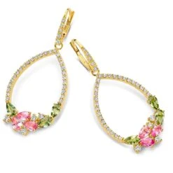 Boucles D'oreilles Pendantes Saphirs Diamant Or Jaune Titaina - 067594XE