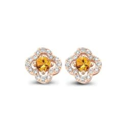Boucles D'oreilles Saphir Orange Et Diamants One More - Salina 063067KA