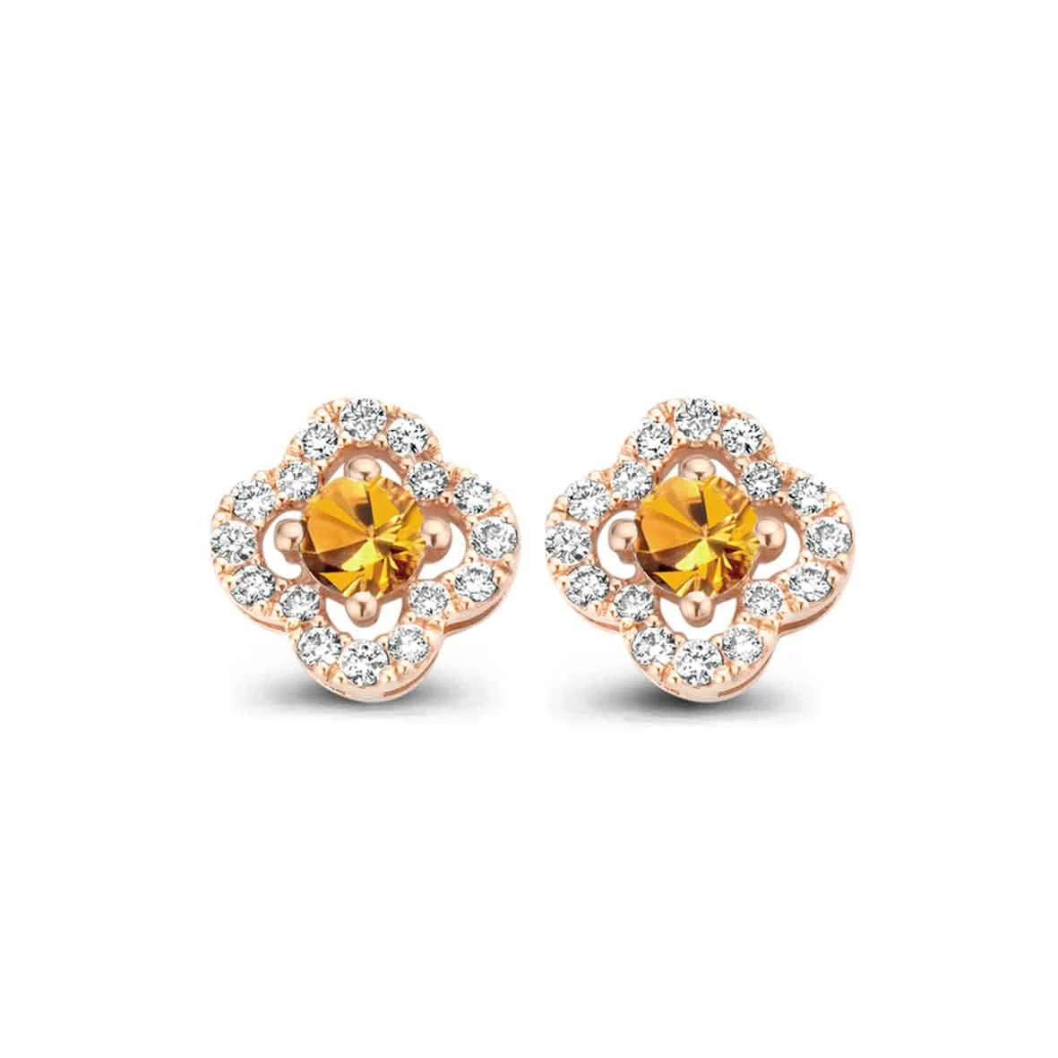 Boucles D'oreilles Saphir Orange Et Diamants One More - Salina 063067KA