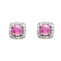 Boucles D'oreilles Saphir Rose Et Diamants One More - Salina 047570XA