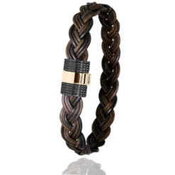 Bracelet Albanu Poils D'éléphant Fermoir Acier Et Or En Poils D'éléphant Or PVD 0.45g - Anaïs - 607NTELORjaune