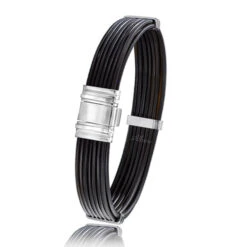 Bracelet Albanu Poils D'éléphant Fermoir Or Blanc En Poils D'éléphant Et Or 10.65g - 13 Mm Mathilde - 698ELTTORblanc