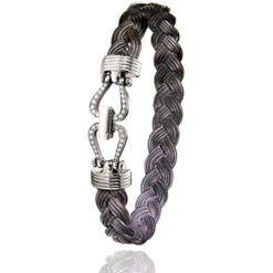 Bracelet Albanu Poils D'éléphant Fermoir Or Et Diamant En Poils D'éléphant Or Et Diamant 11g - Poerava - 730DTELORblanc