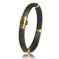 Bracelet Albanu Poils D'éléphant Fermoir Or Jaune En Poils D'éléphant Et Or 7.5g - 8 Mm Muse - 702ELORjaune