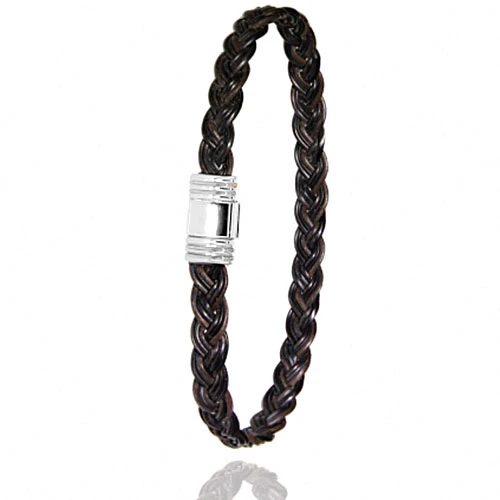 Bracelet Albanu Poils D'éléphant Tressé Fermoir Or Et Acier En Poils D'éléphant Or Acier 5g - Saturne - 615TELORblanc