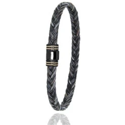 Bracelet Crin De Cheval Fermoir Acier PVD Et Or En Crin De Cheval PVD Et Or 0.2g Gaia -615NCHGFORjaune