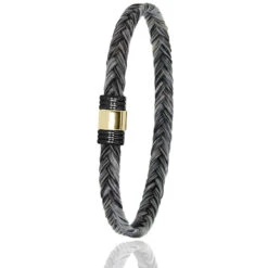 Bracelet Crin De Cheval Fermoir Acier PVD Et Or En Crin De Cheval PVD Et Or 0.42g Marina -614NCHGCORjaune