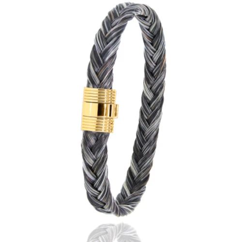 Bracelet Crin De Cheval Fermoir Or En Crin De Cheval Et Or 8g Agathe -606CHGFORjaune