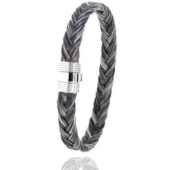 Bracelet Crin De Cheval Fermoir Or En Crin De Cheval Et Or 8g Clara -606CHGFORblanc