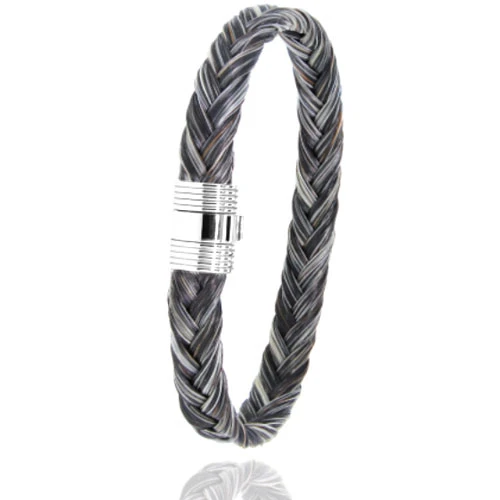 Bracelet Crin De Cheval Fermoir Or En Crin De Cheval Et Or 8g Clara -606CHGFORblanc